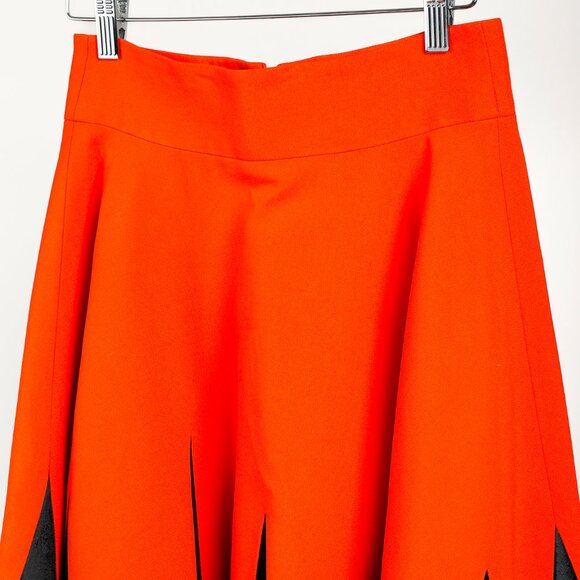 Fausto Puglisi Orange & Black Velvet Appliqué Circle Skirt - Picture 3 of 10